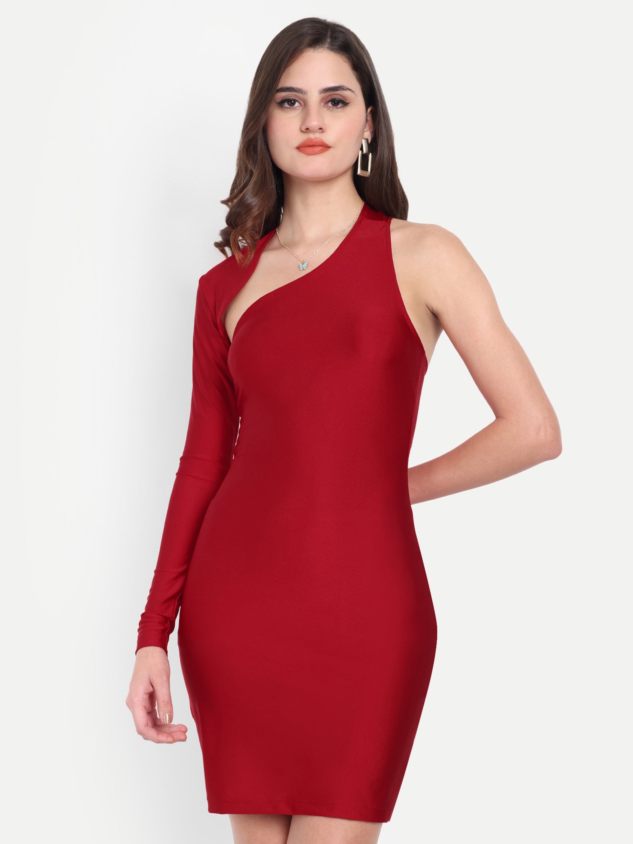 Scarlet Edge On Shoulder Dress