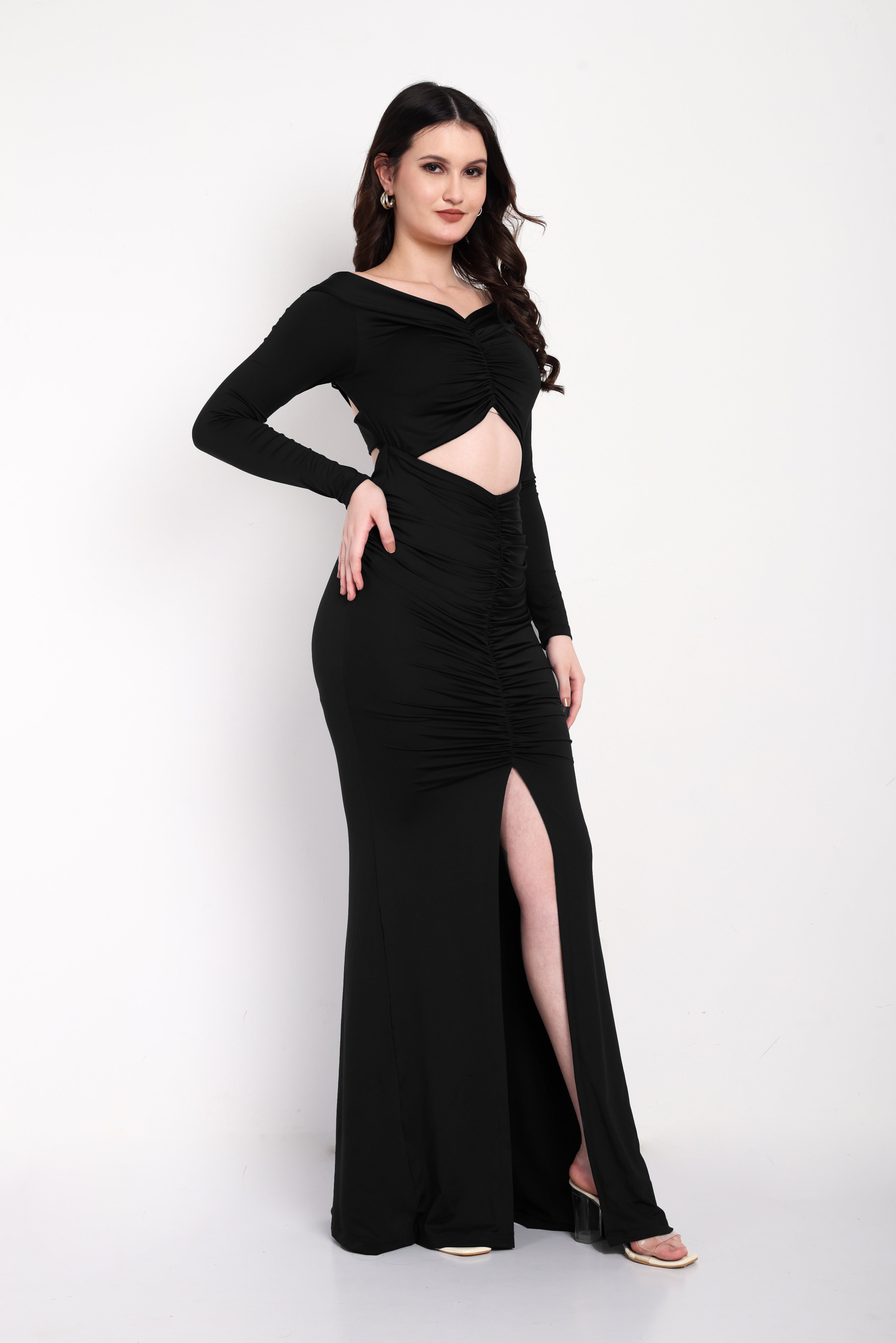 Diamond Cut Dress Black