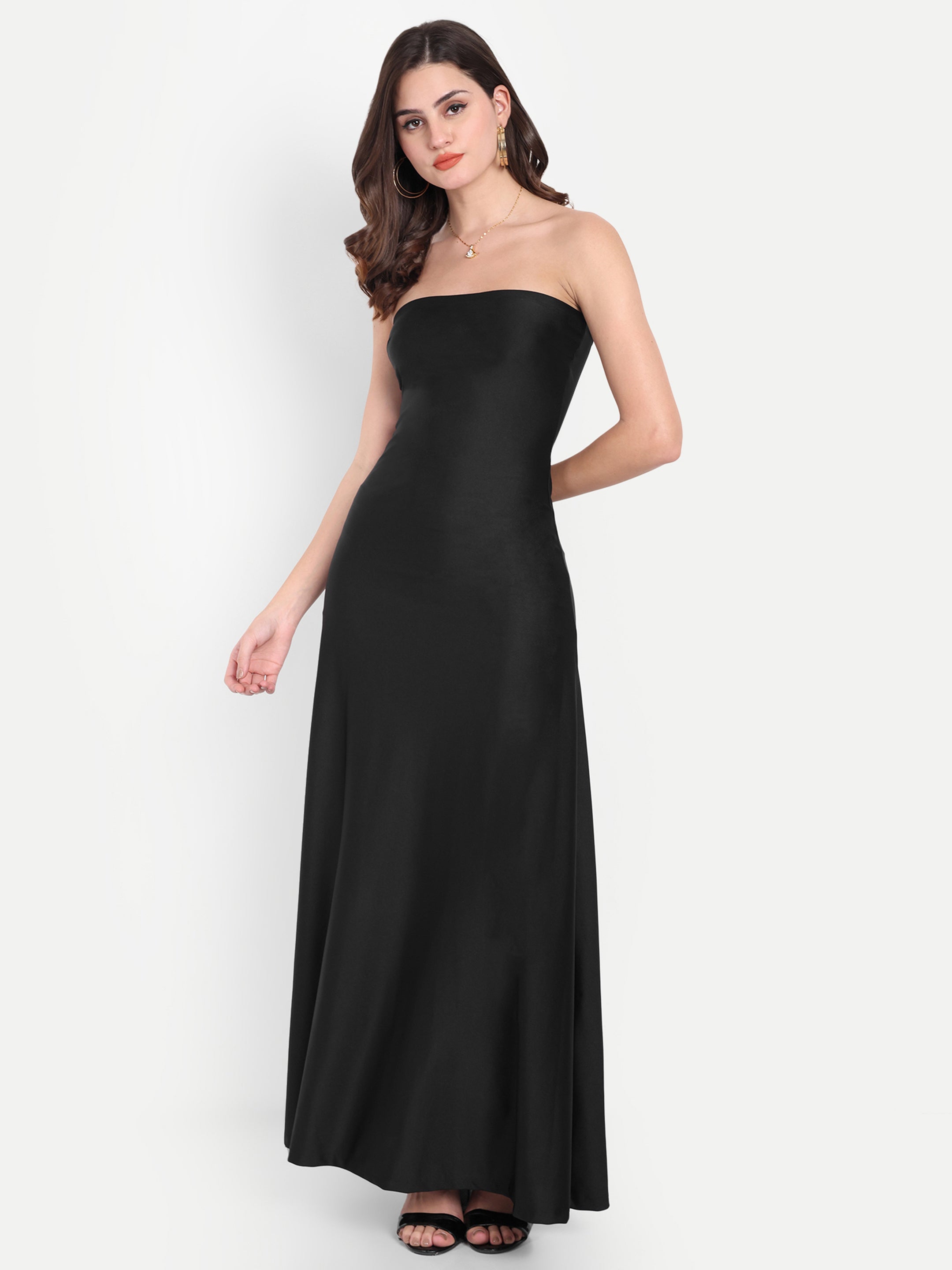 Tube Flowy Dress Black