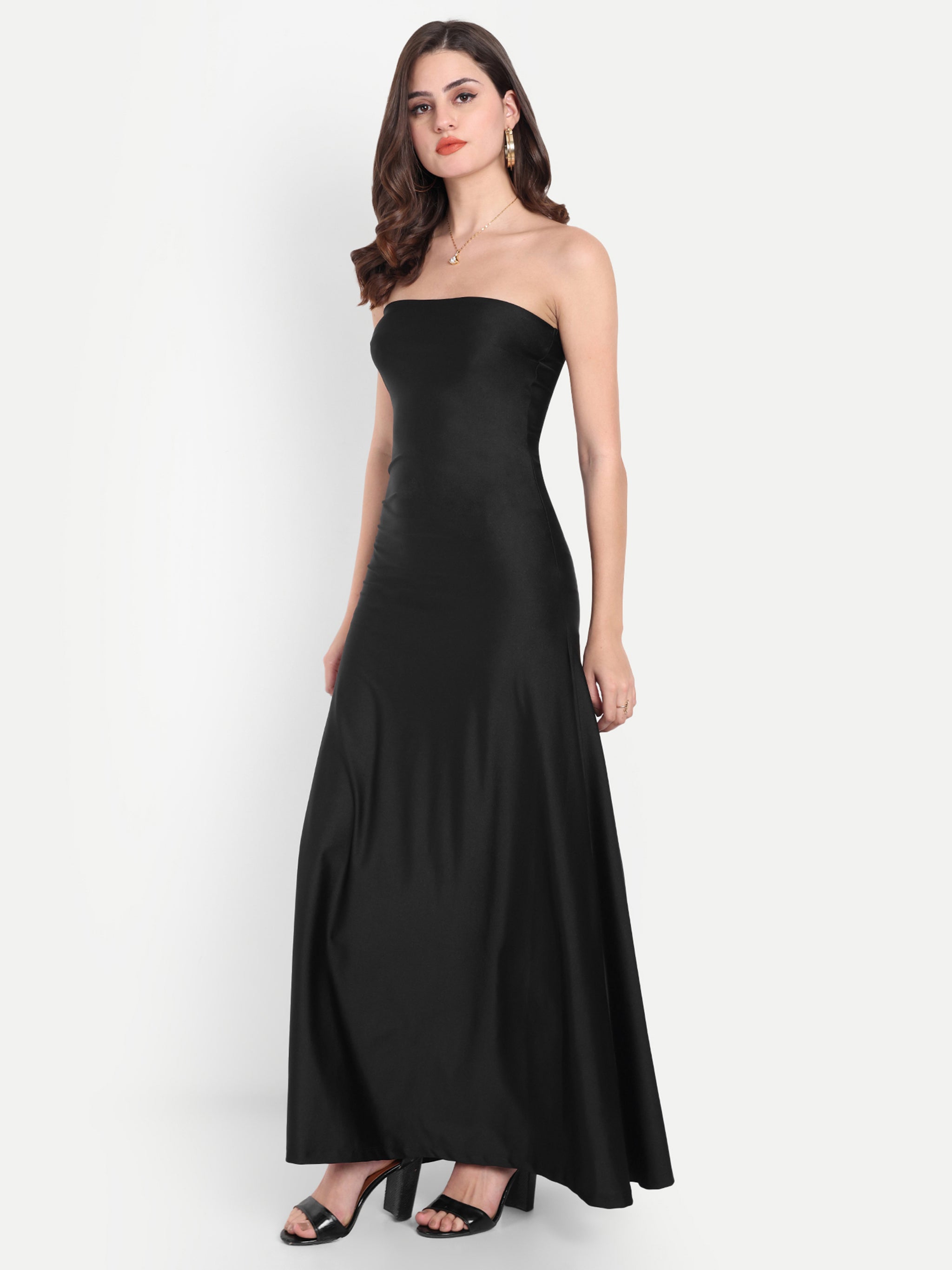 Tube Flowy Dress Black