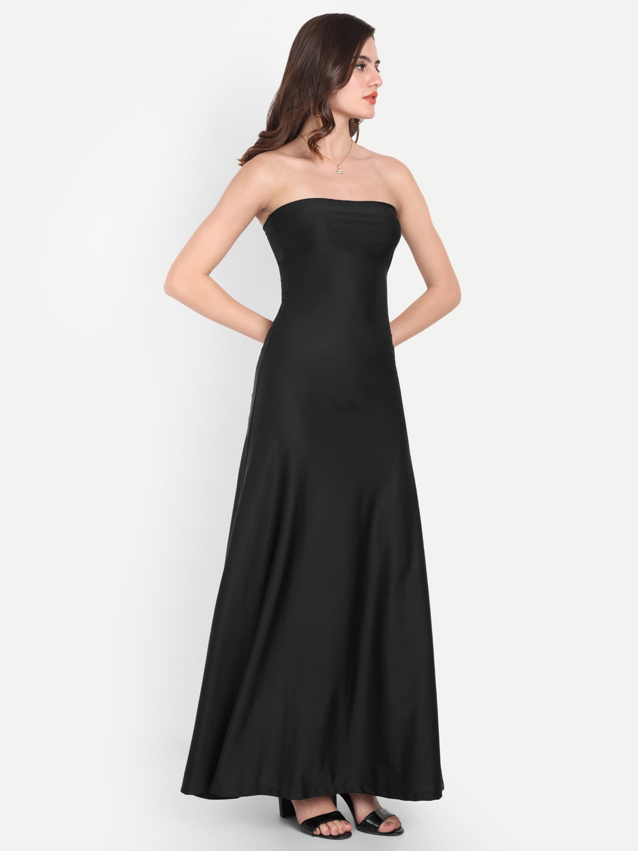 Tube Flowy Dress Black