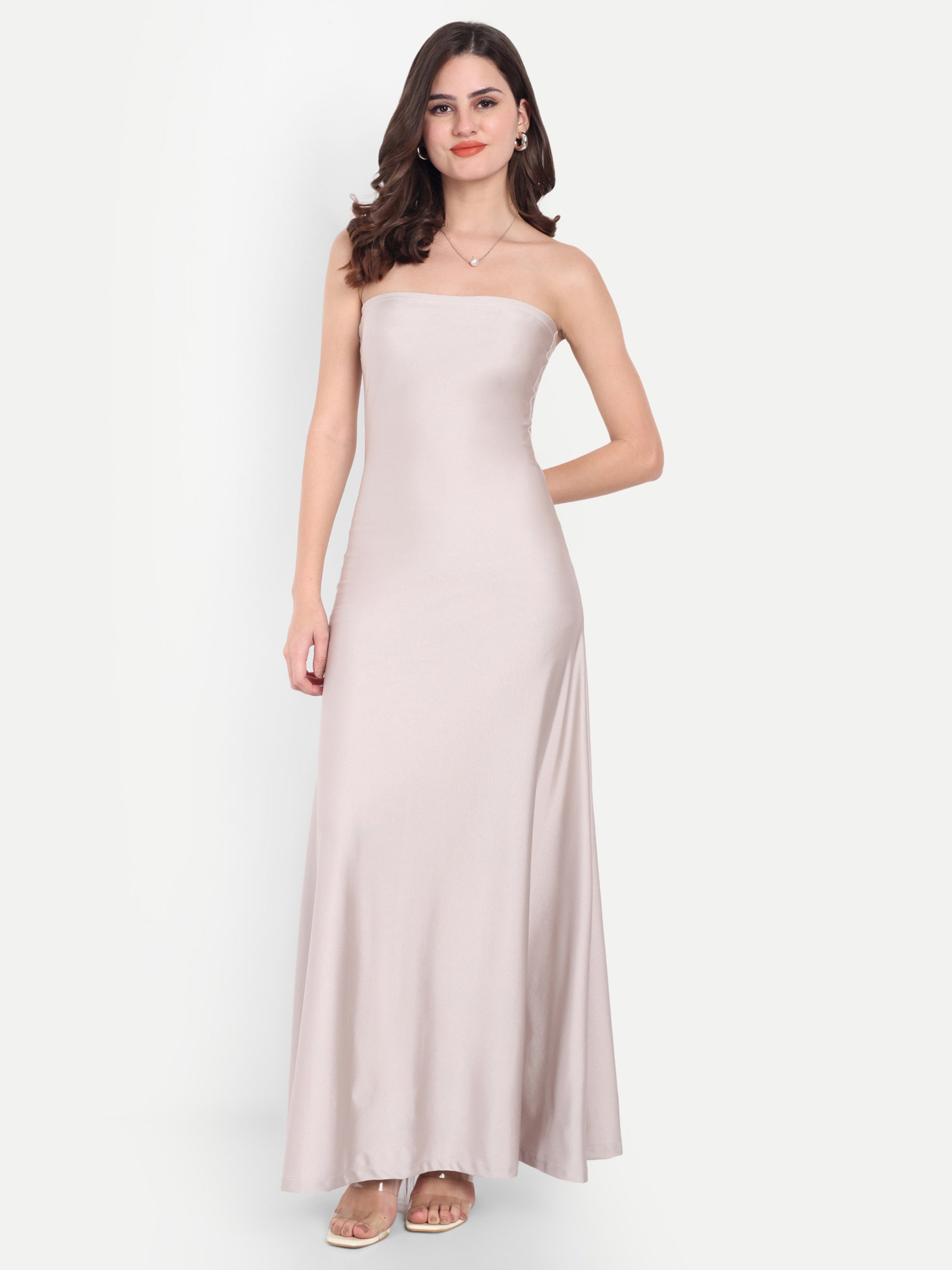 Tube Flowy Dress White