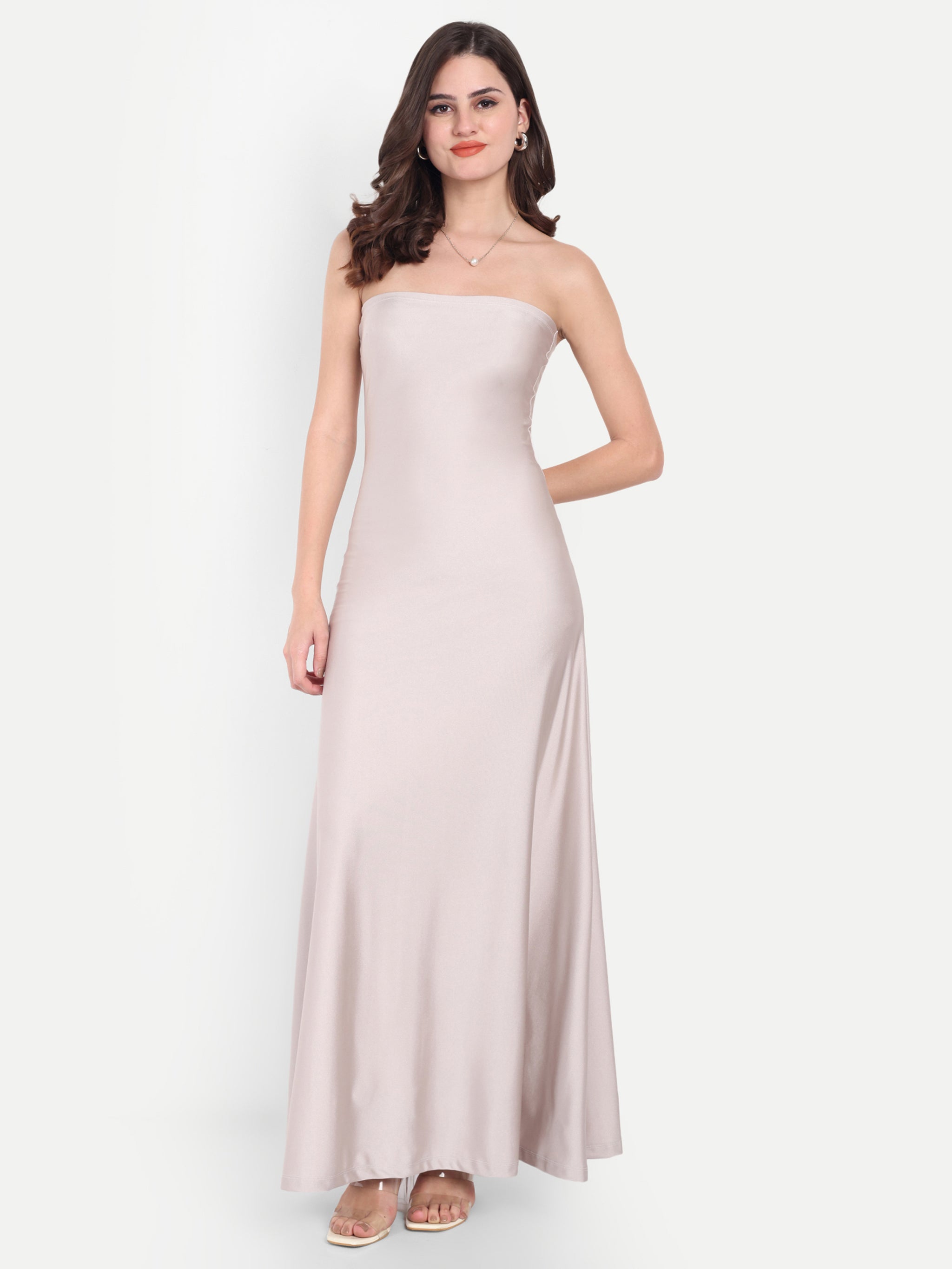 Tube Flowy Dress White