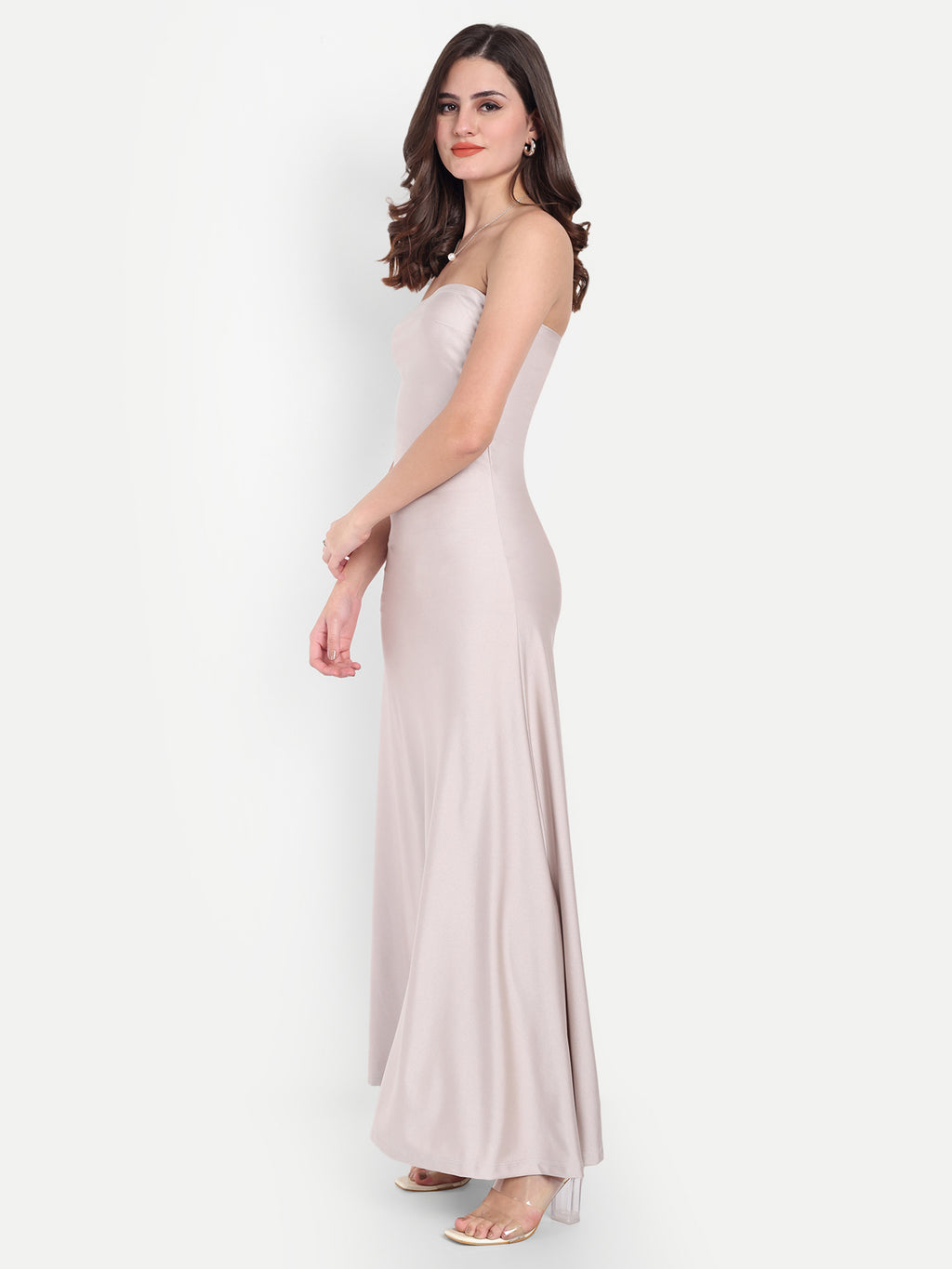 Tube Flowy Dress White