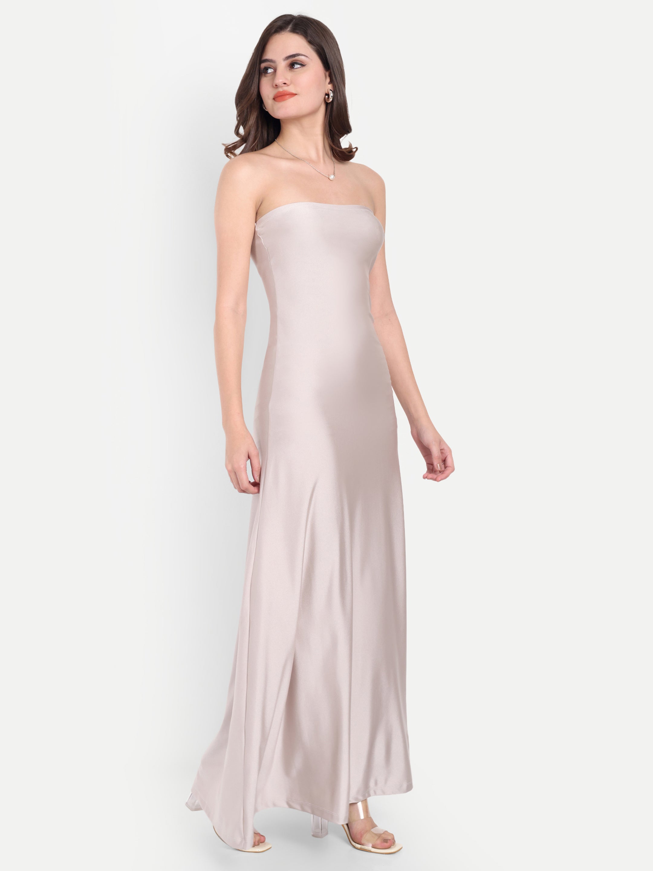 Tube Flowy Dress White