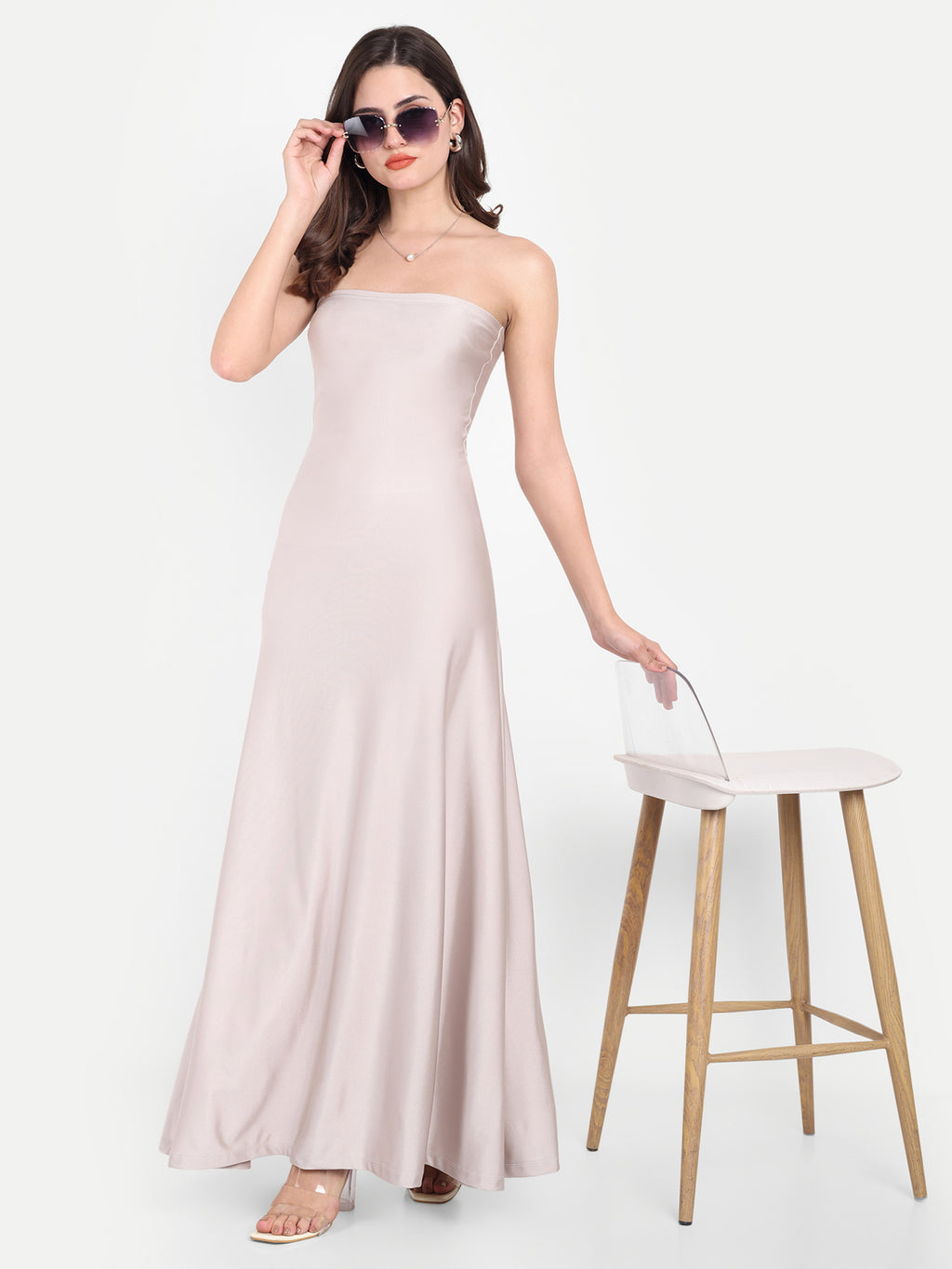 Tube Flowy Dress White